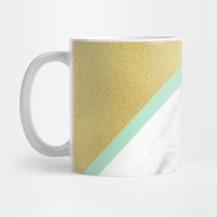 Marble and gold background green line Mug